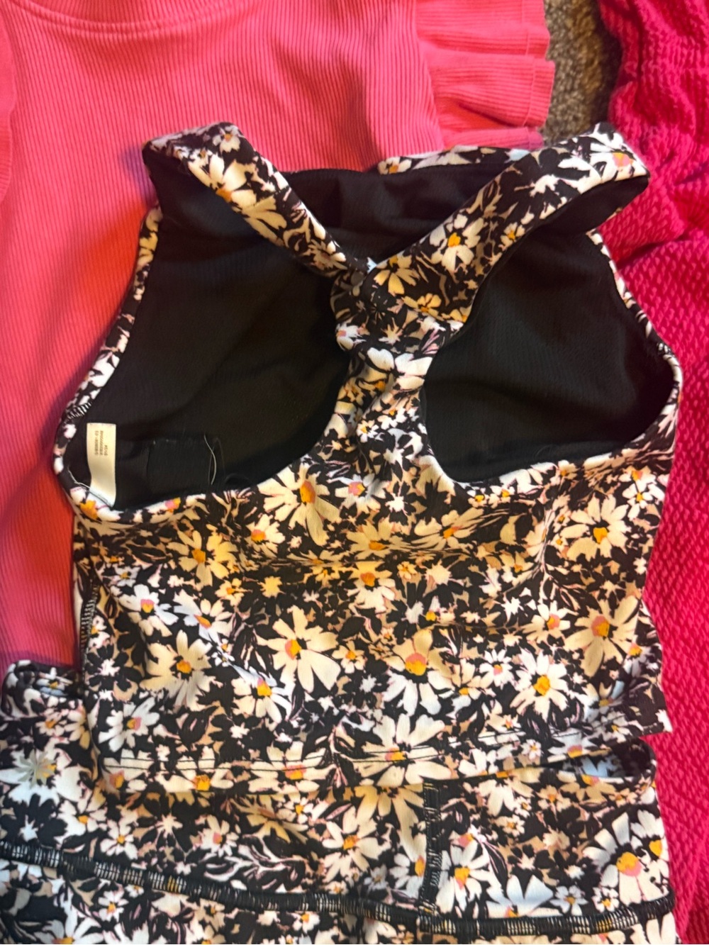 Athleta Girl Daisy Print Tank/skort - Black & White with Yellow Accents XS/6 - Picture 2 of 3
